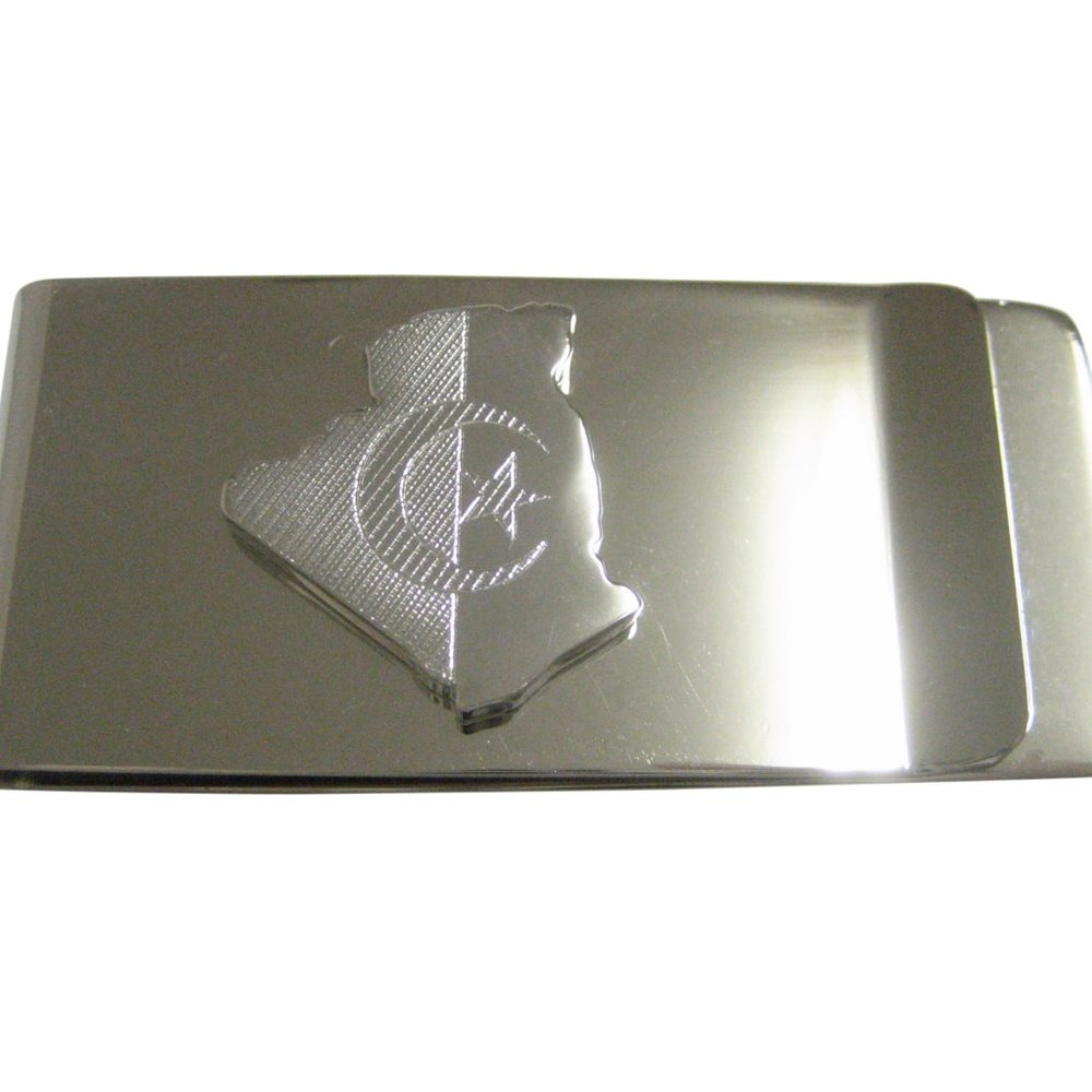 Algeria Map Shape and Flag Design Money Clip